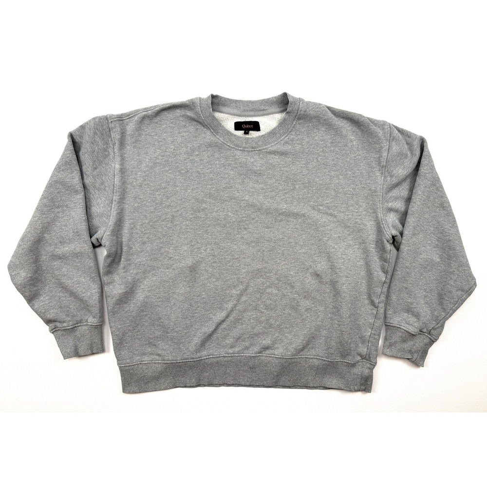 Quince Women's Small Gray Sweatshirt Fleece Crewneck Long Sleeve Pullover #1792